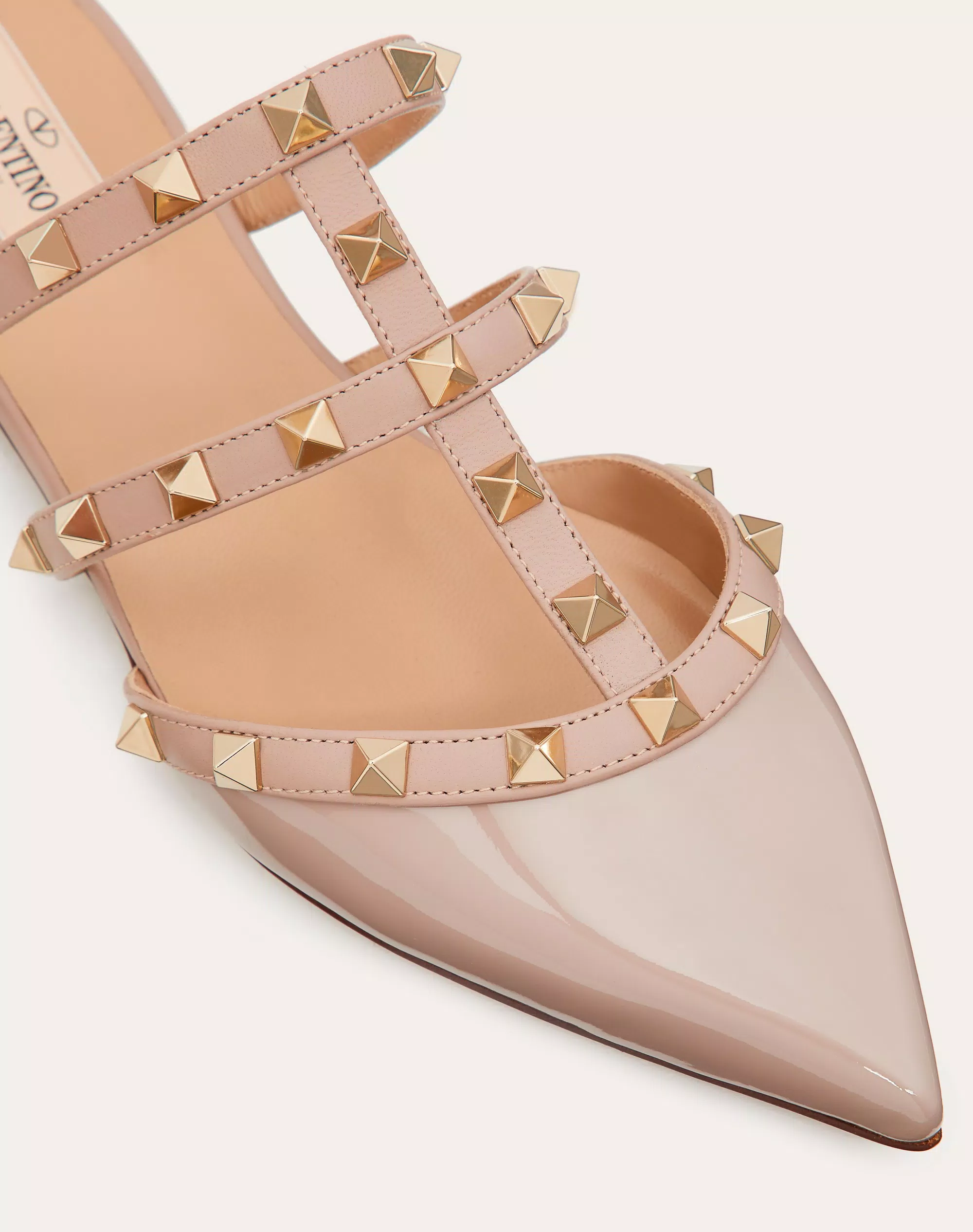 ROCKSTUD PATENT-LEATHER MULE