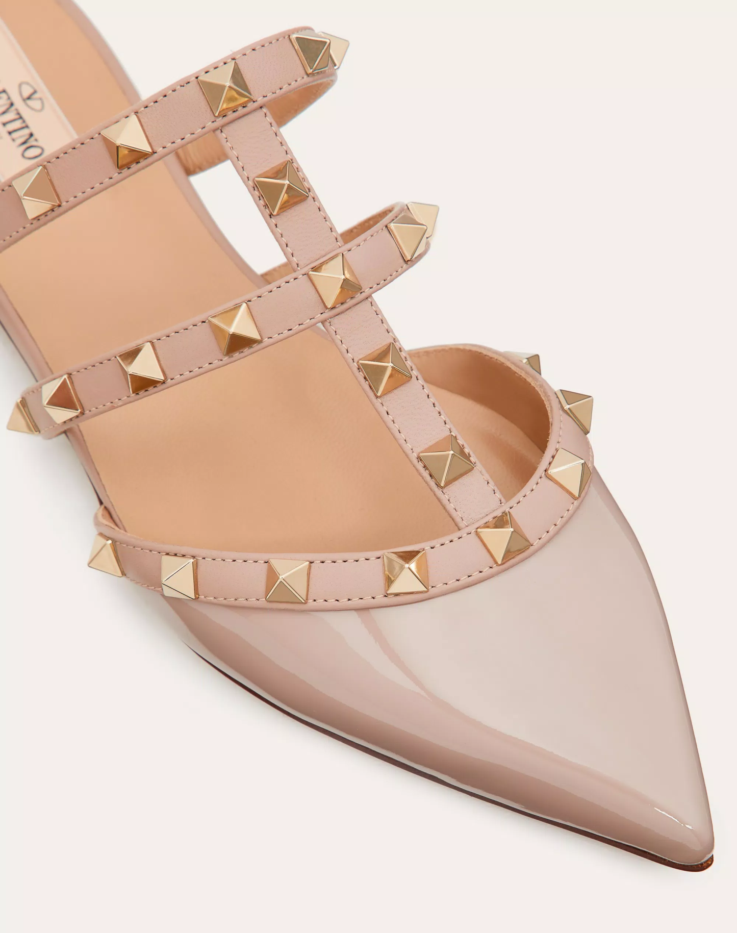 ROCKSTUD PATENT-LEATHER MULE
