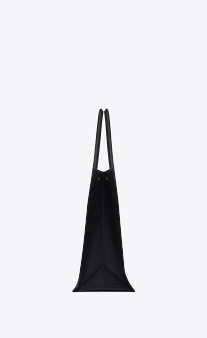 RIVE GAUCHE LARGE TOTE BAG IN PRINTED CANVAS AND LEATHER