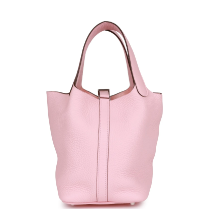 Hermès Picotin Lock 18 Rose Sakura Clemence Palladium Hardware