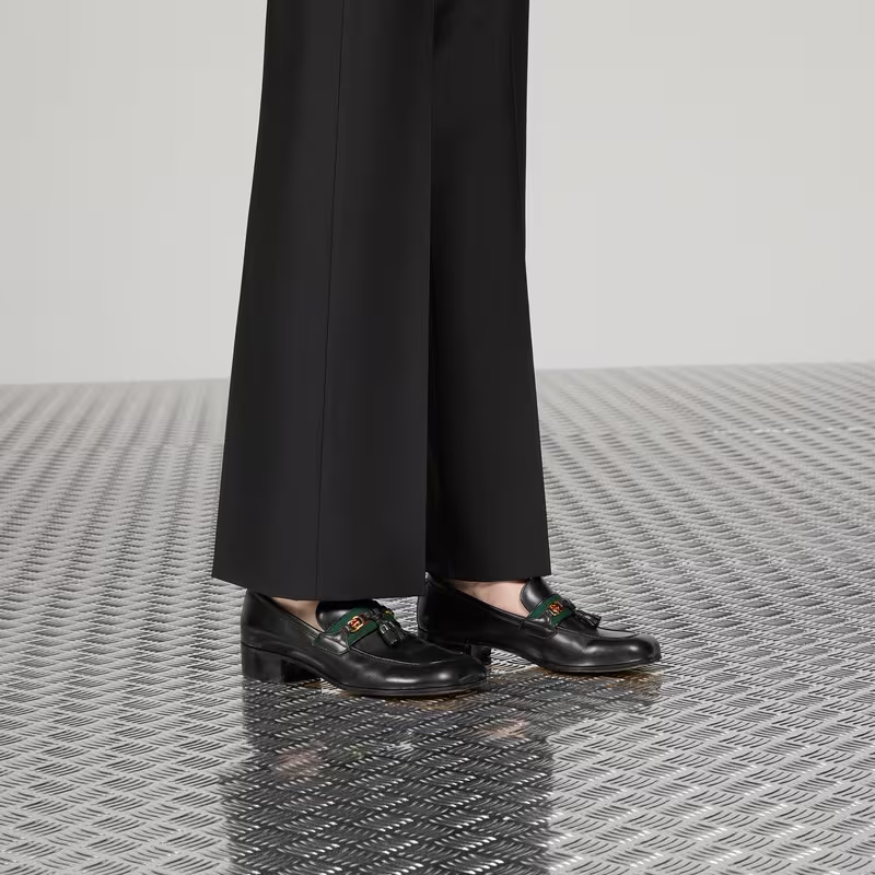 WOMEN'S LOAFER WITH WEB INTERLOCKING G