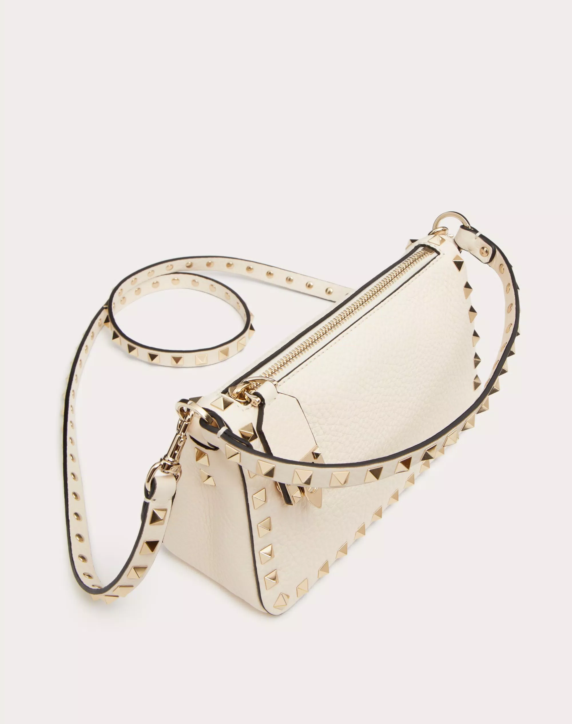 SMALL ROCKSTUD GRAINY CALFSKIN CROSSBODY BAG