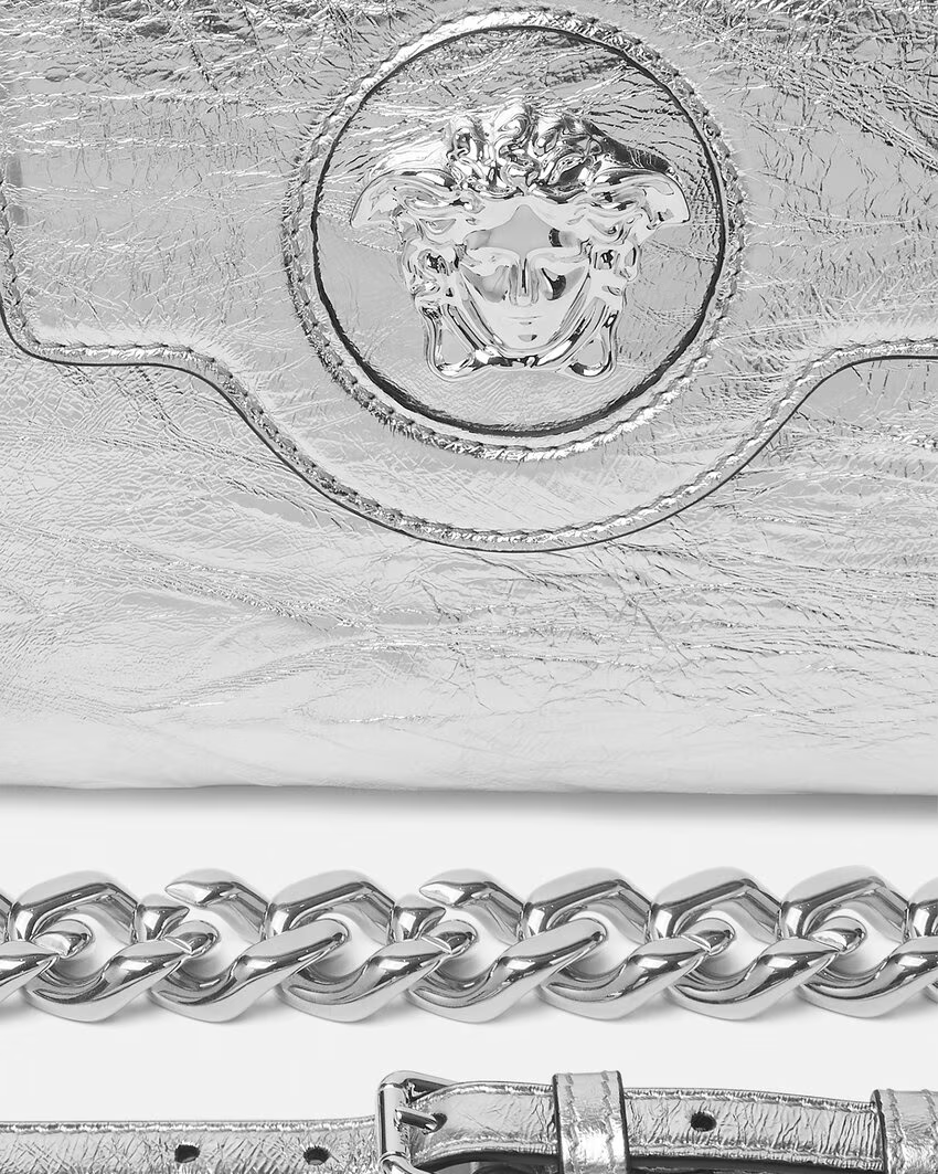 METALLIC LA MEDUSA SMALL HANDBAG