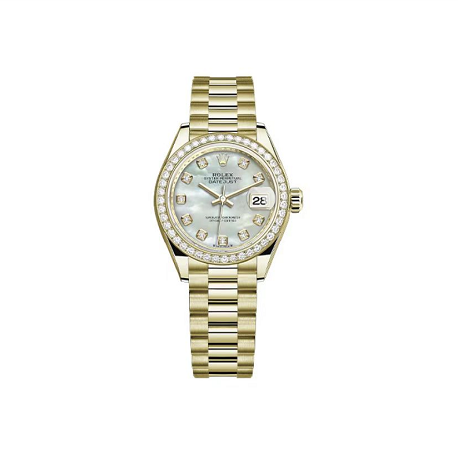 Rolex LADY-DATEJUST Oyster, 28 mm, yellow gold and diamonds