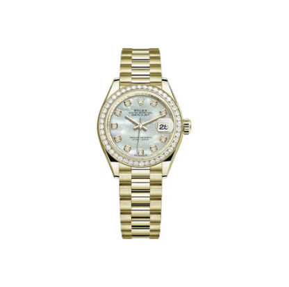 Rolex LADY-DATEJUST Oyster, 28 mm, yellow gold and diamonds