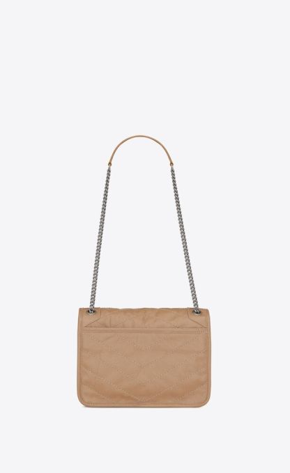 NIKI BABY CHAIN BAG IN CRINKLED VINTAGE LEATHER