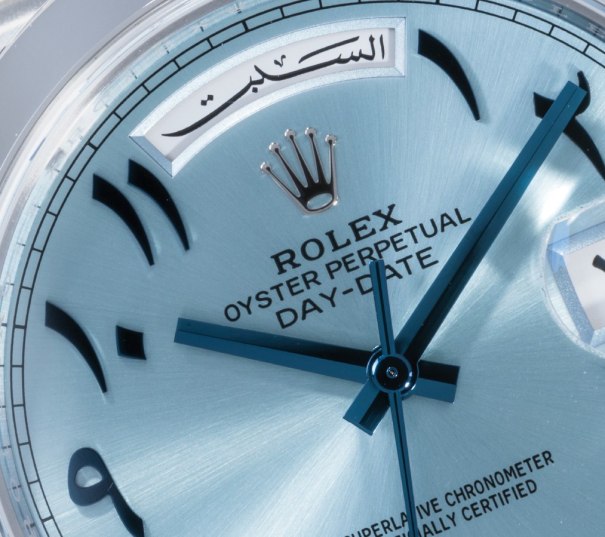Rolex Day-Date President 40 Ice Blue Arabic Dial Automatic Platinum Watch