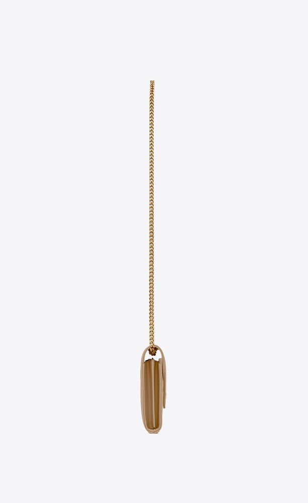 CASSANDRE SAINT LAURENT MATELASSÉ CHAIN WALLET IN GRAIN DE POUDRE EMBOSSED LEATHER