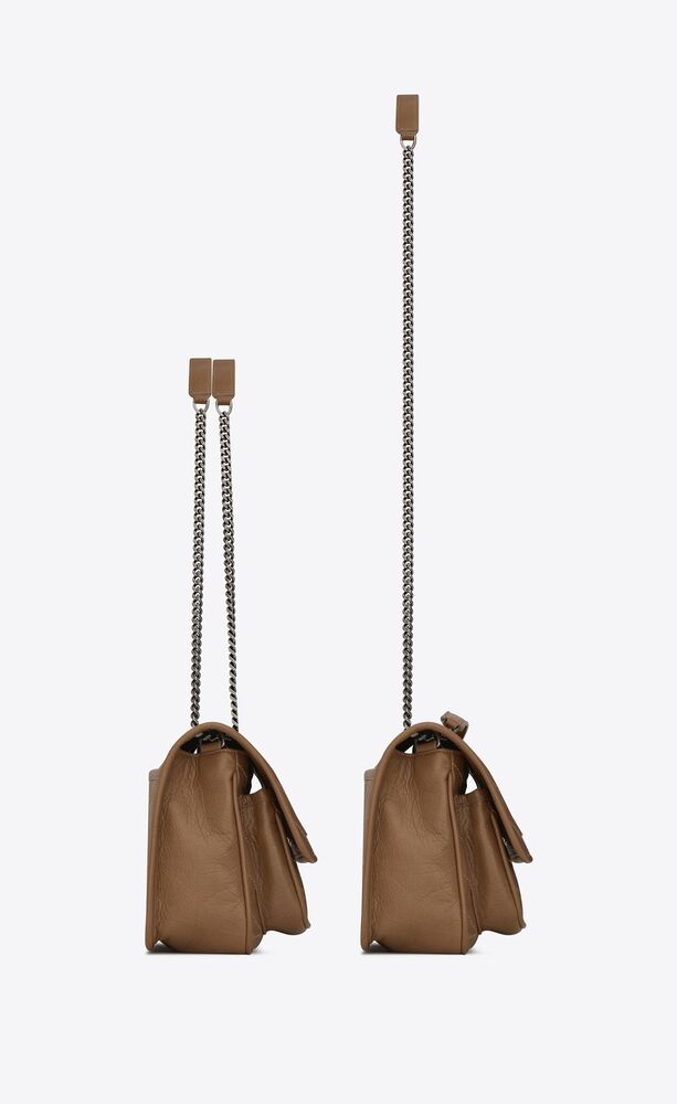 NIKI BABY CHAIN BAG IN CRINKLED VINTAGE LEATHER