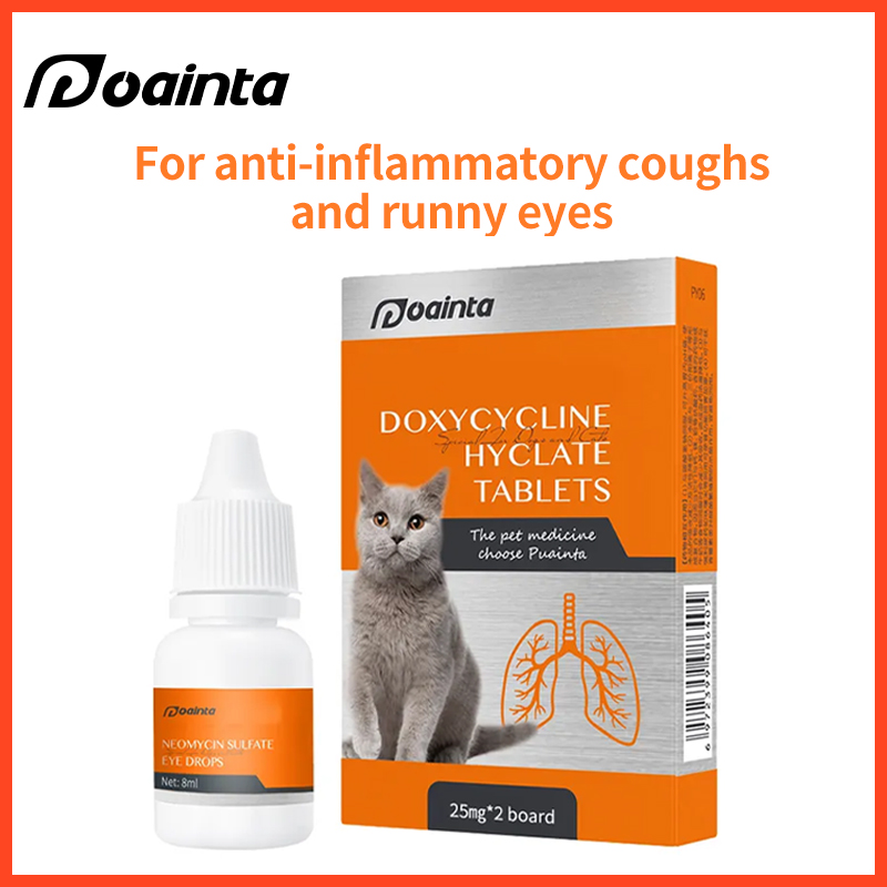 Cats Cold&Tears Bundle-Eye drops+Doxycycline Hyclate Tablets