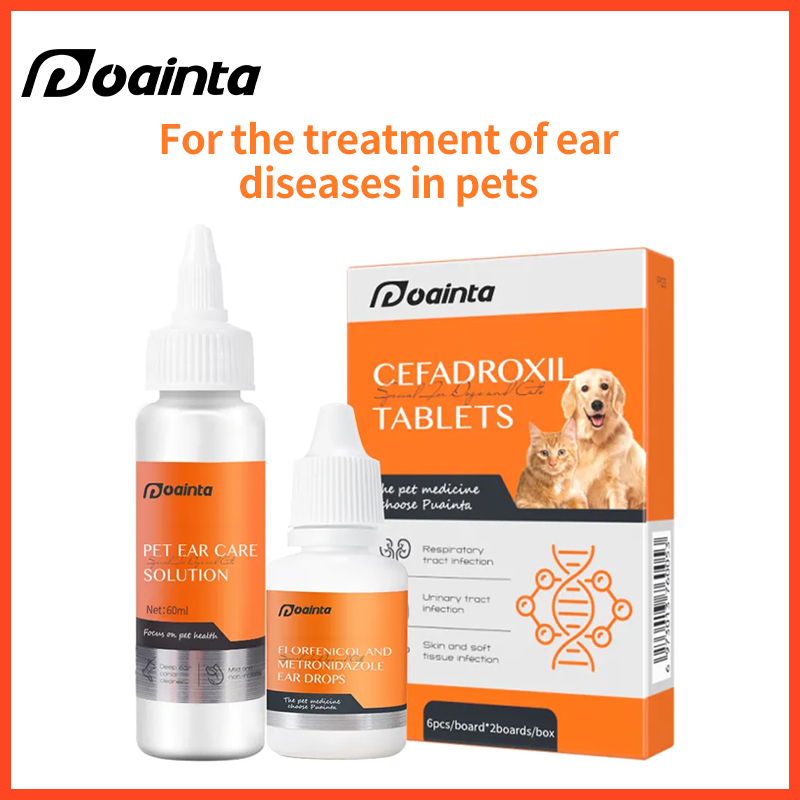 Ear Infection Bundle-Ear Cleaning+ Ear Drops+Cefadroxil Tablets