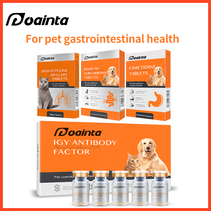 Cats Canine Distemper Bundle-Bismuth Carbonate Tablets+Doxycycline Hyclate Tablets+Cimetidine Tablets+IGY Supplement-Puainta™ PH