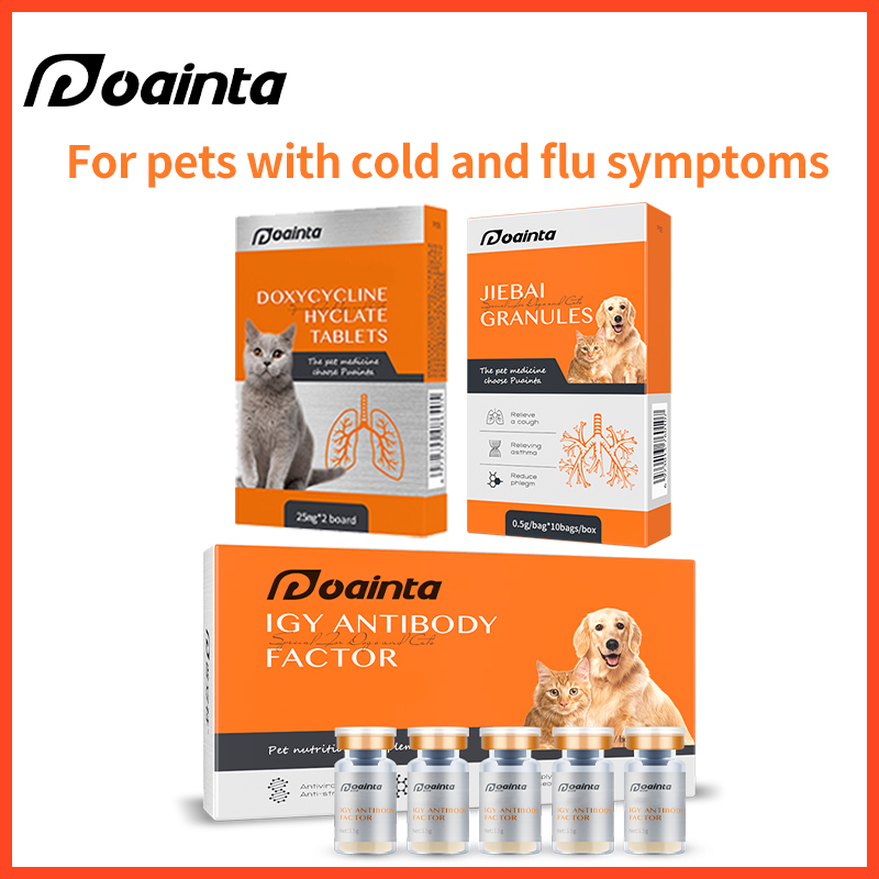 Cats Cough Bundle-Doxycycline Hyclate Tablets+Jiebai Powder+IGY Immune Supplement