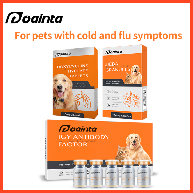 Dogs Cough Bundle-Doxycycline Hyclate Tablets+Jiebai Powder+IGY Immune Supplement