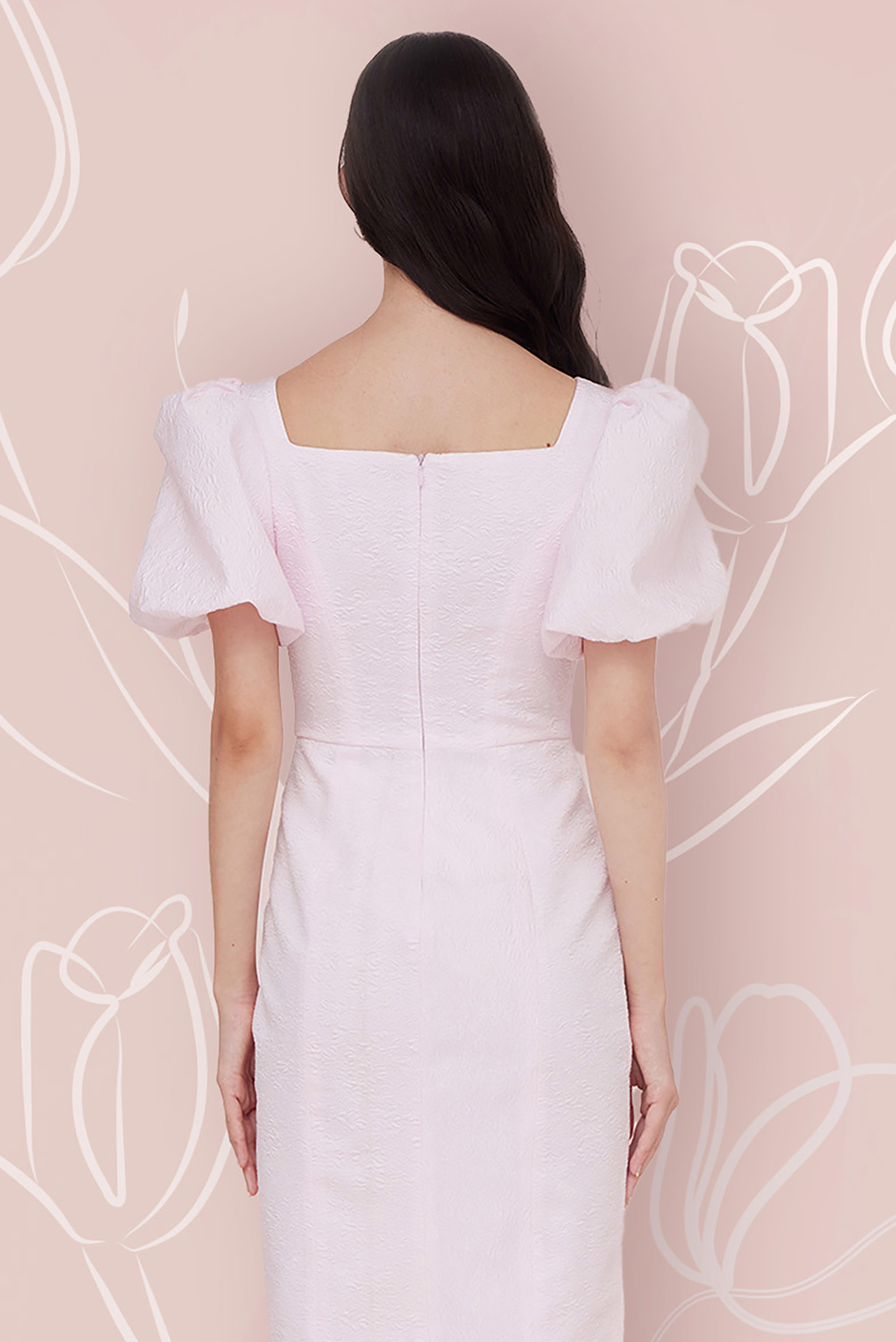 FLORINA PINK JACQUARD DRESS