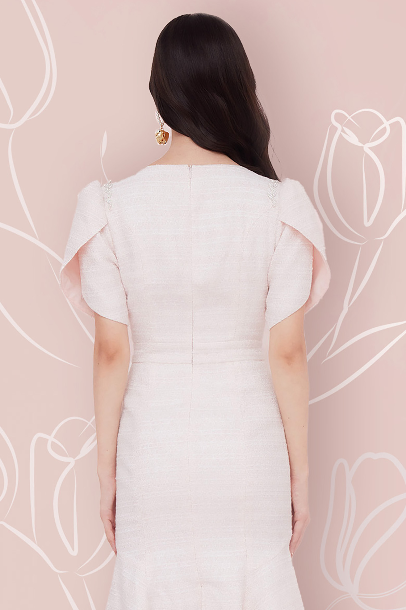 FRANCINE PINK TWEED DRESS