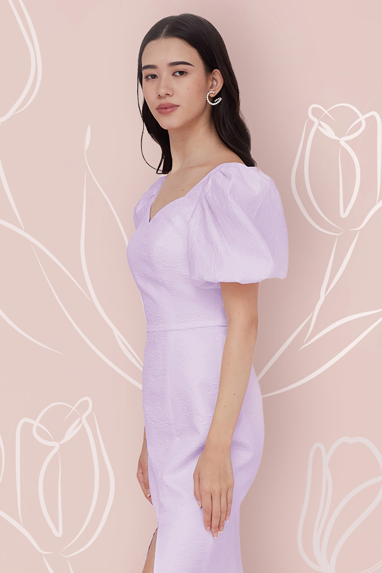 FLORINA PURPLE JACQUARD DRESS