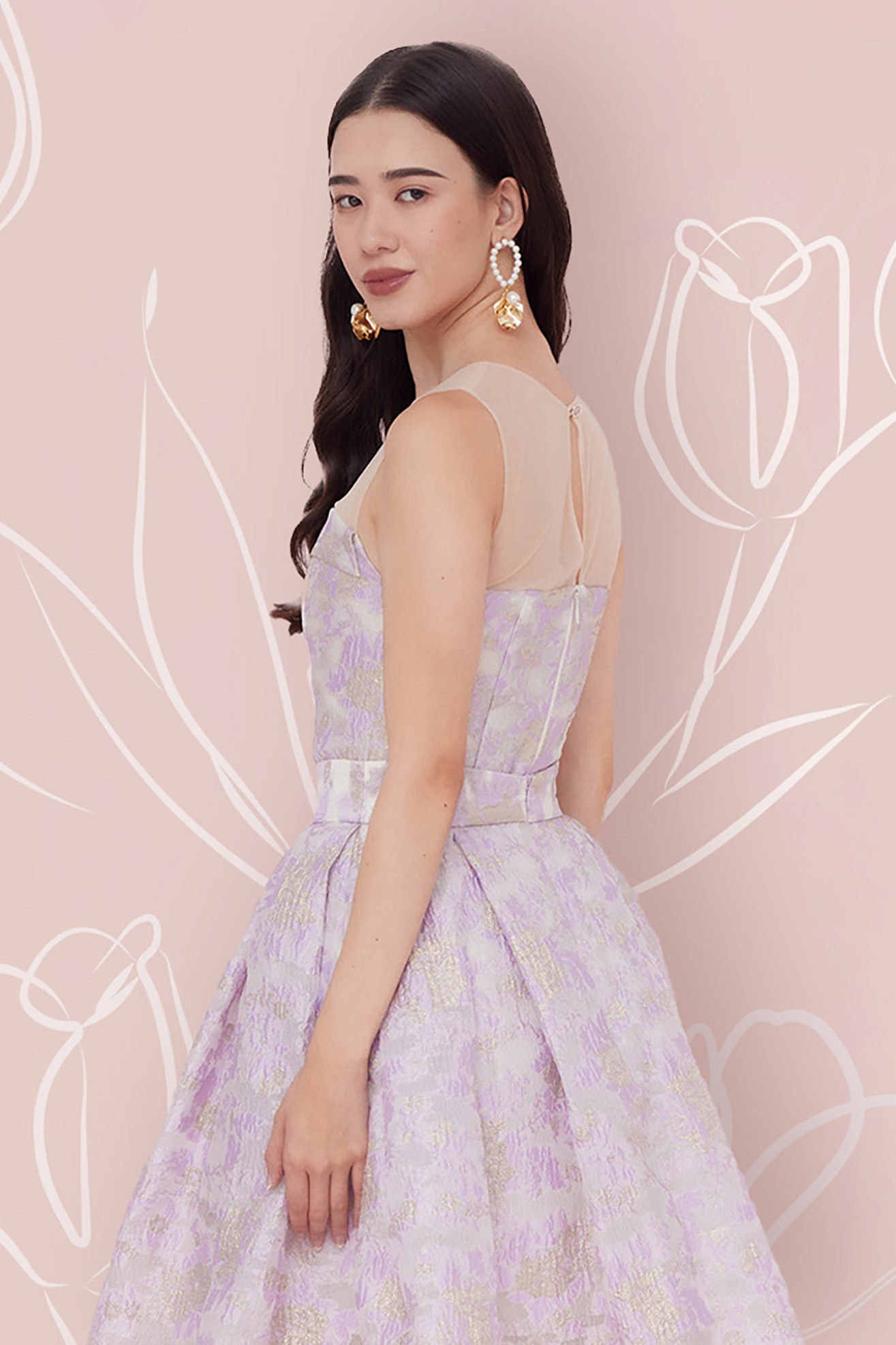 LUCILLE PURPLE GOLD JACQUARD TOP