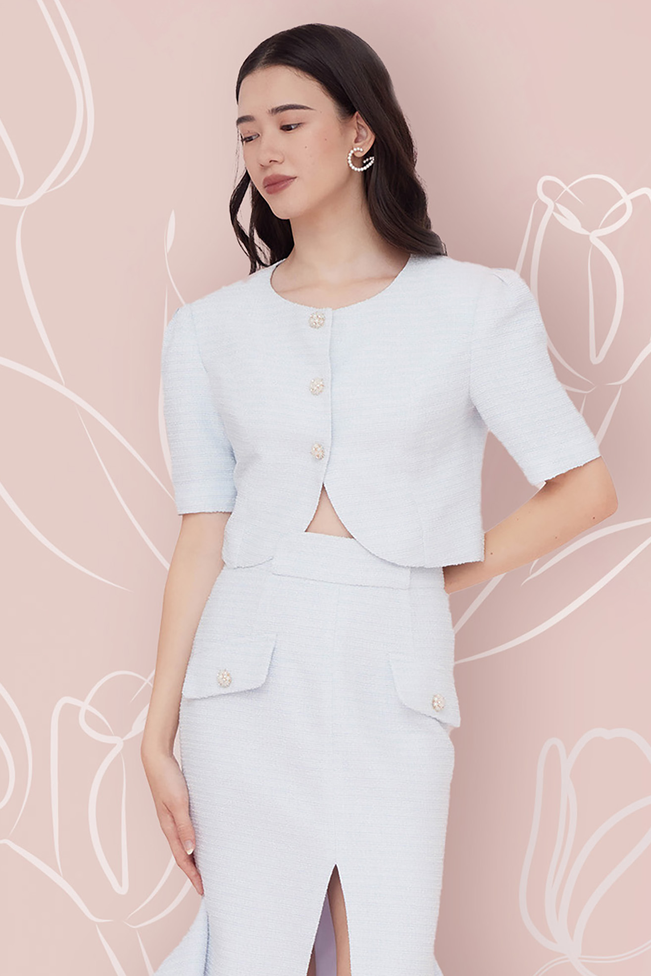 FABIOLA BLUE TWEED JACKET