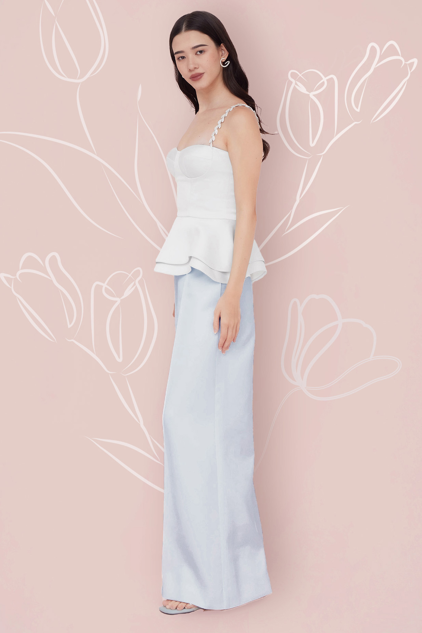 MARGOT BLUE SATIN PANTS