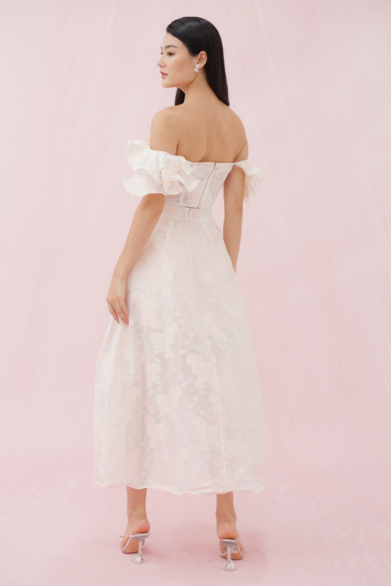 FRANCENA PINK FLOWER JACQUARD TOP