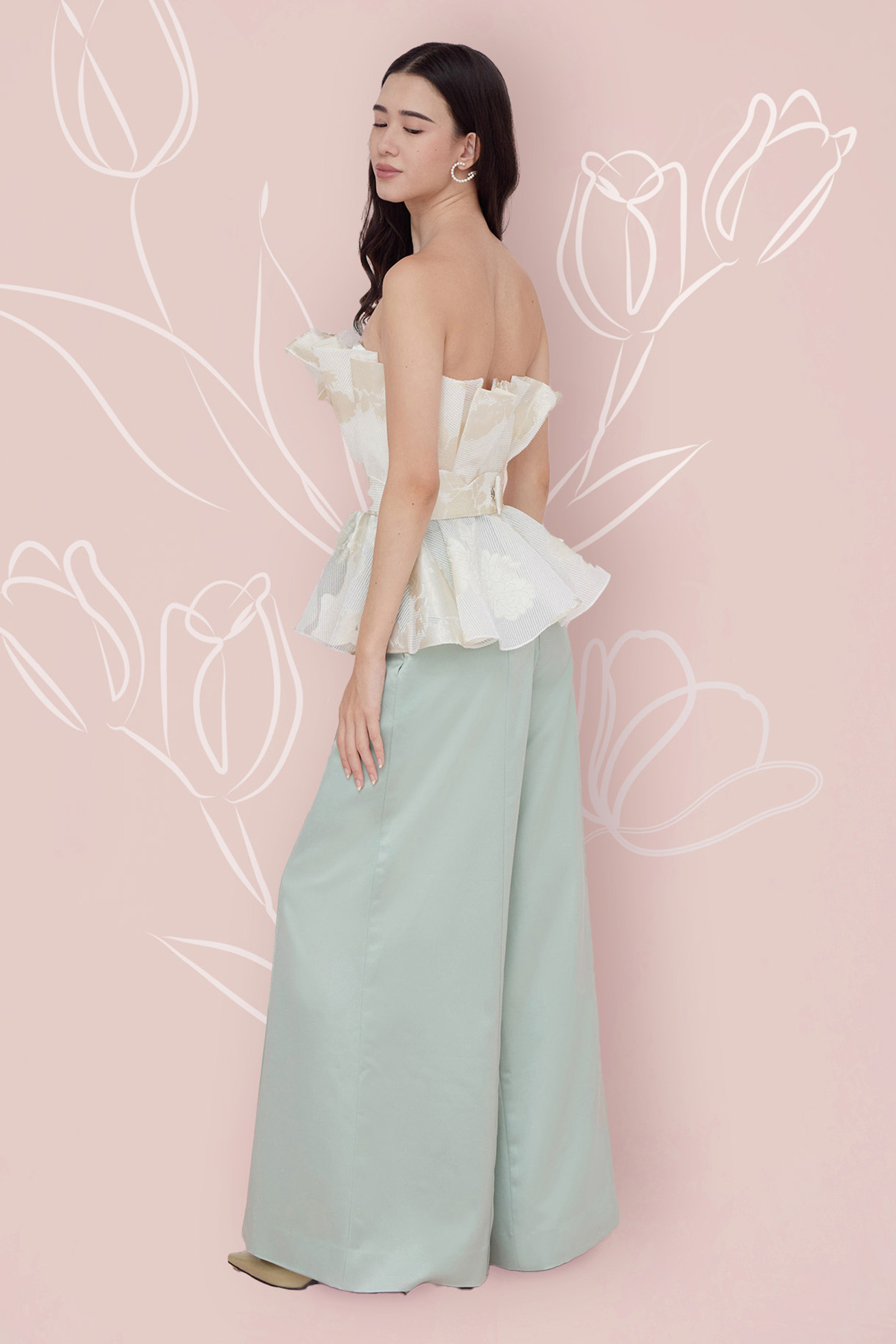 MARGO GREEN SATIN PANTS