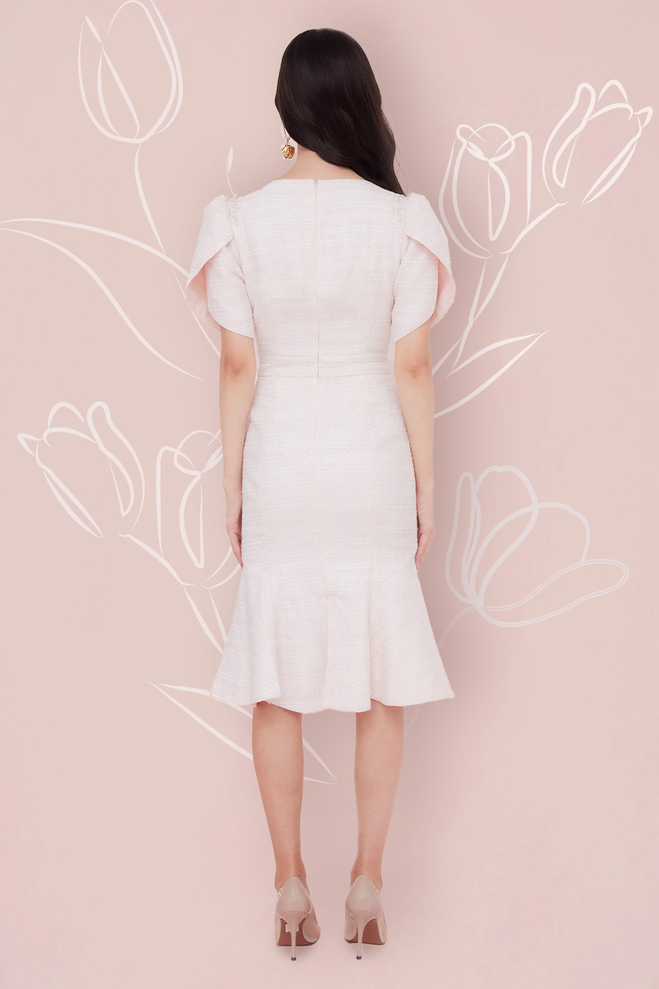 FRANCINE PINK TWEED DRESS