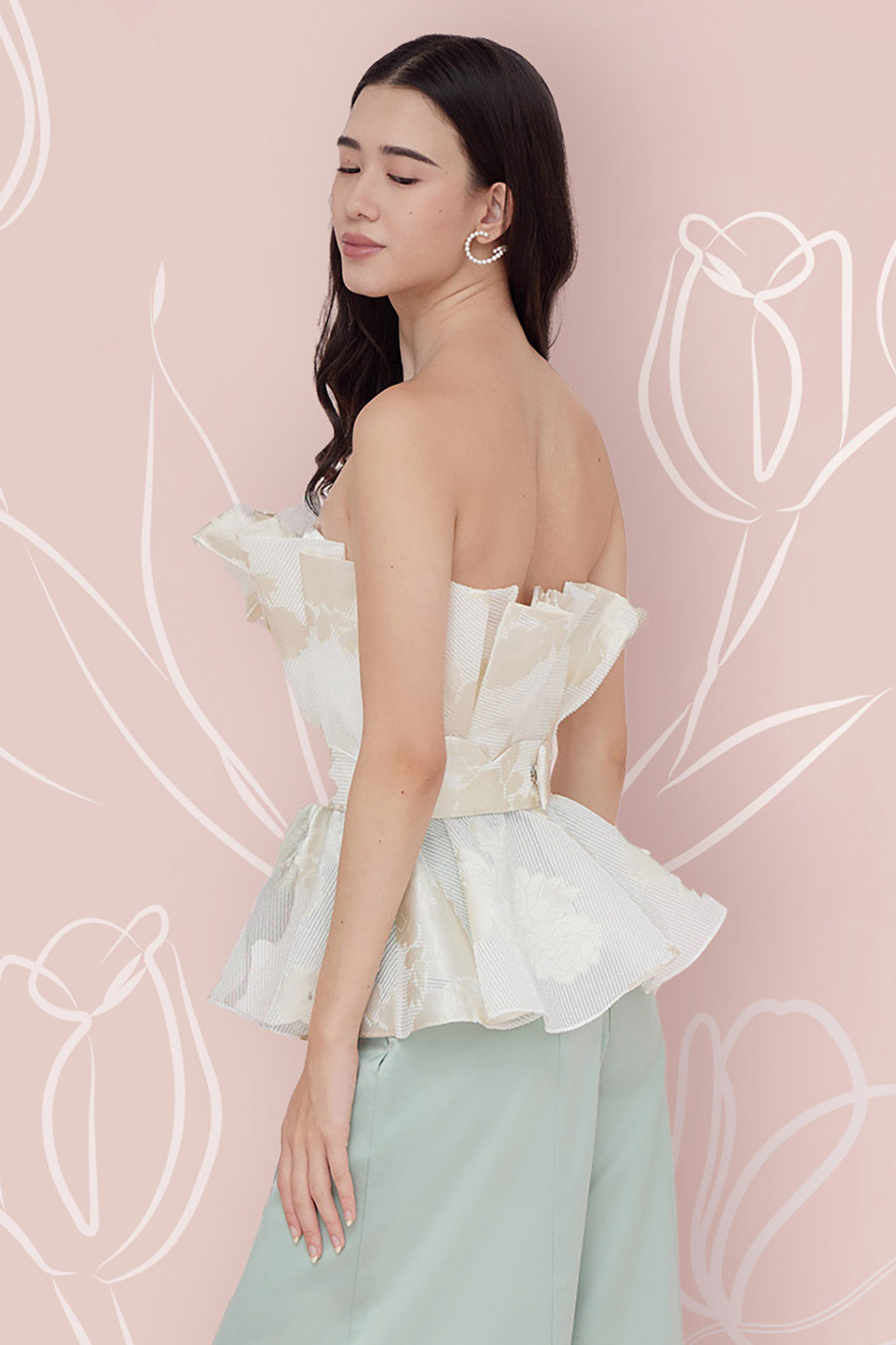 MARGOT WHITE FLOWER BUSTIER TOP