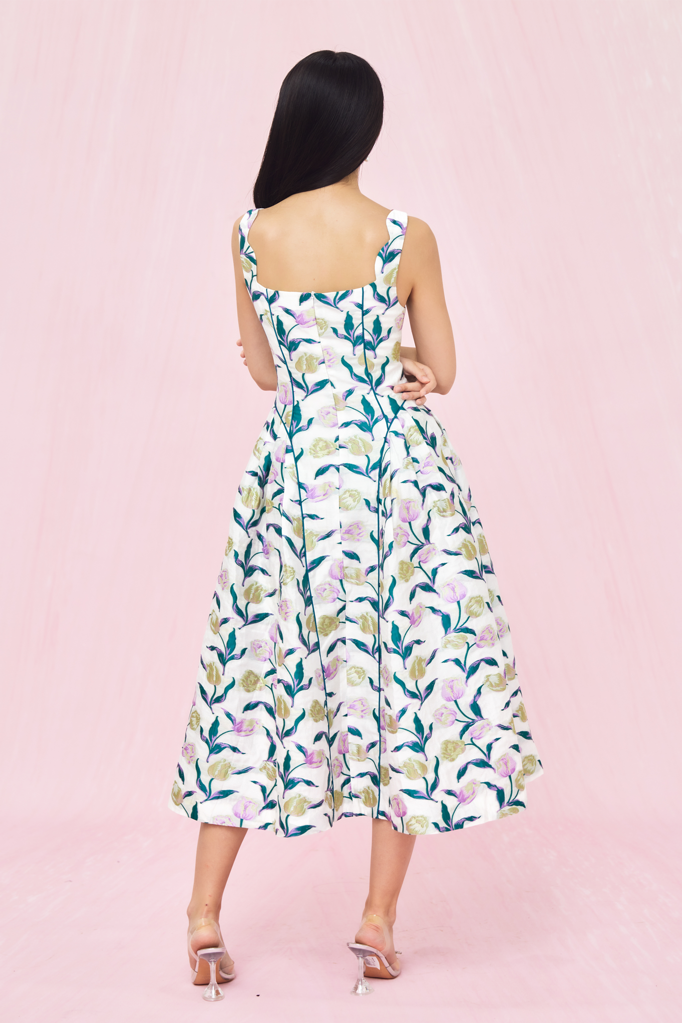 Glady Tulip Jacquard Long Dress