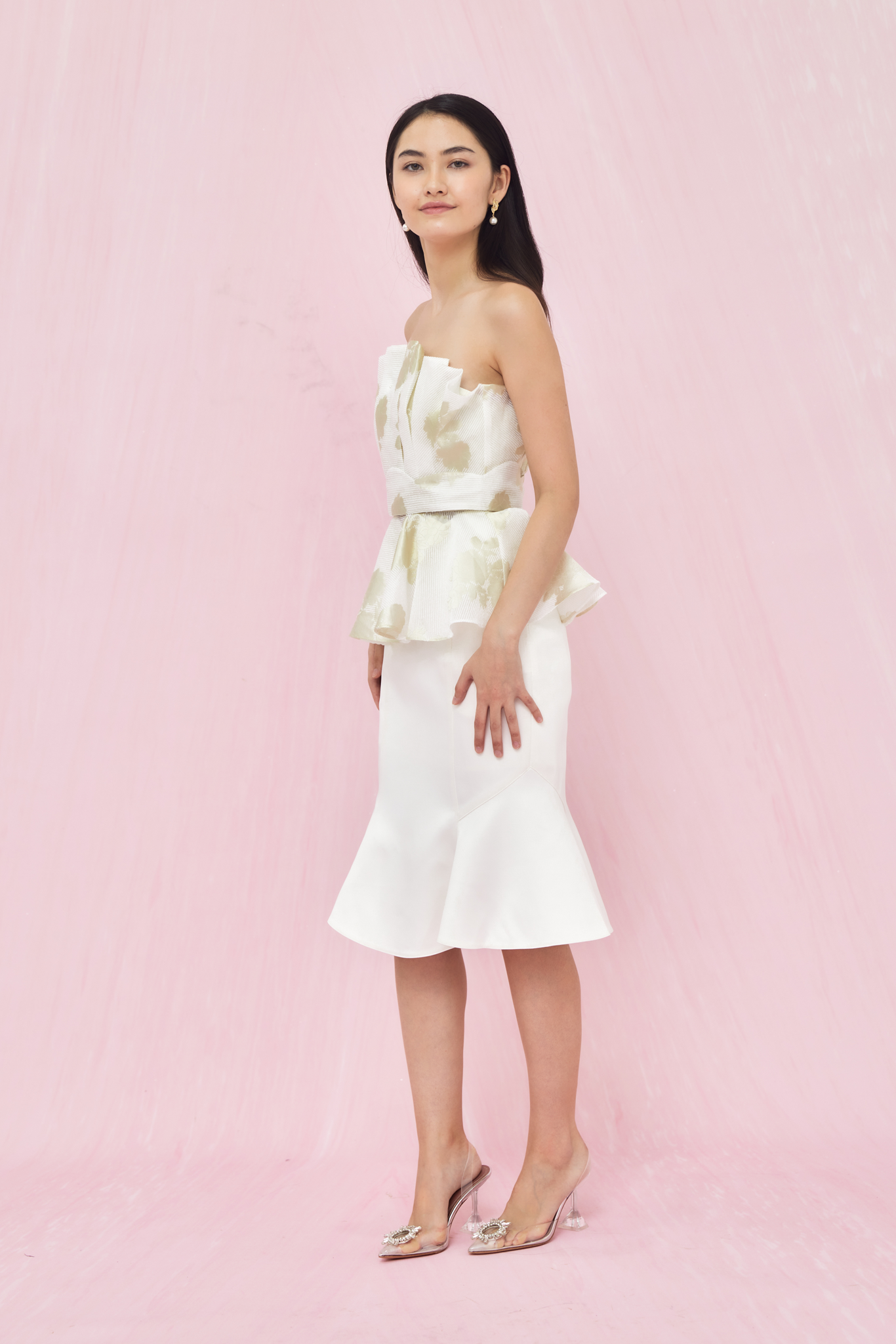 Margot White Flower Bustier Top