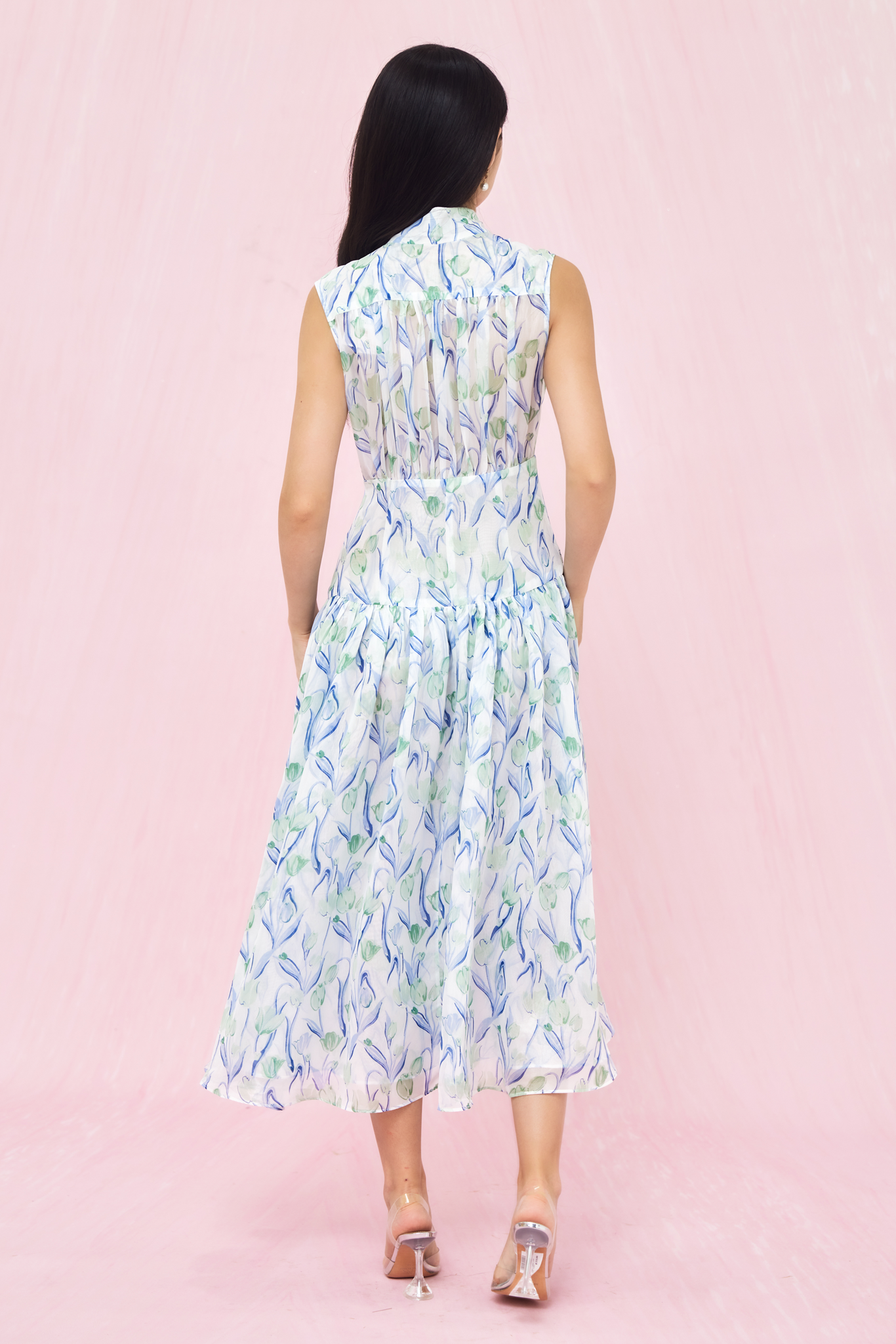 Gail Blue Green Tulip Long Dress