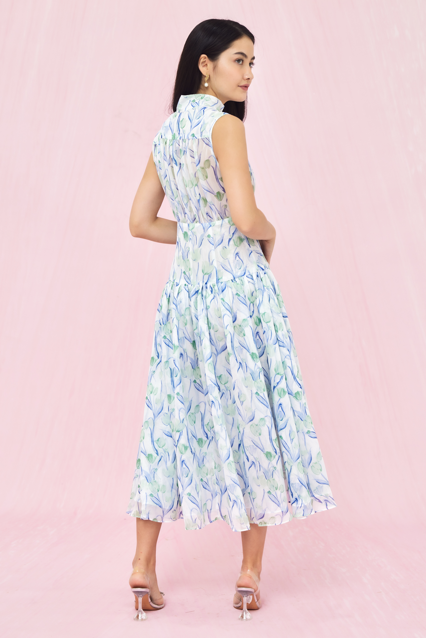 Gail Blue Green Tulip Long Dress