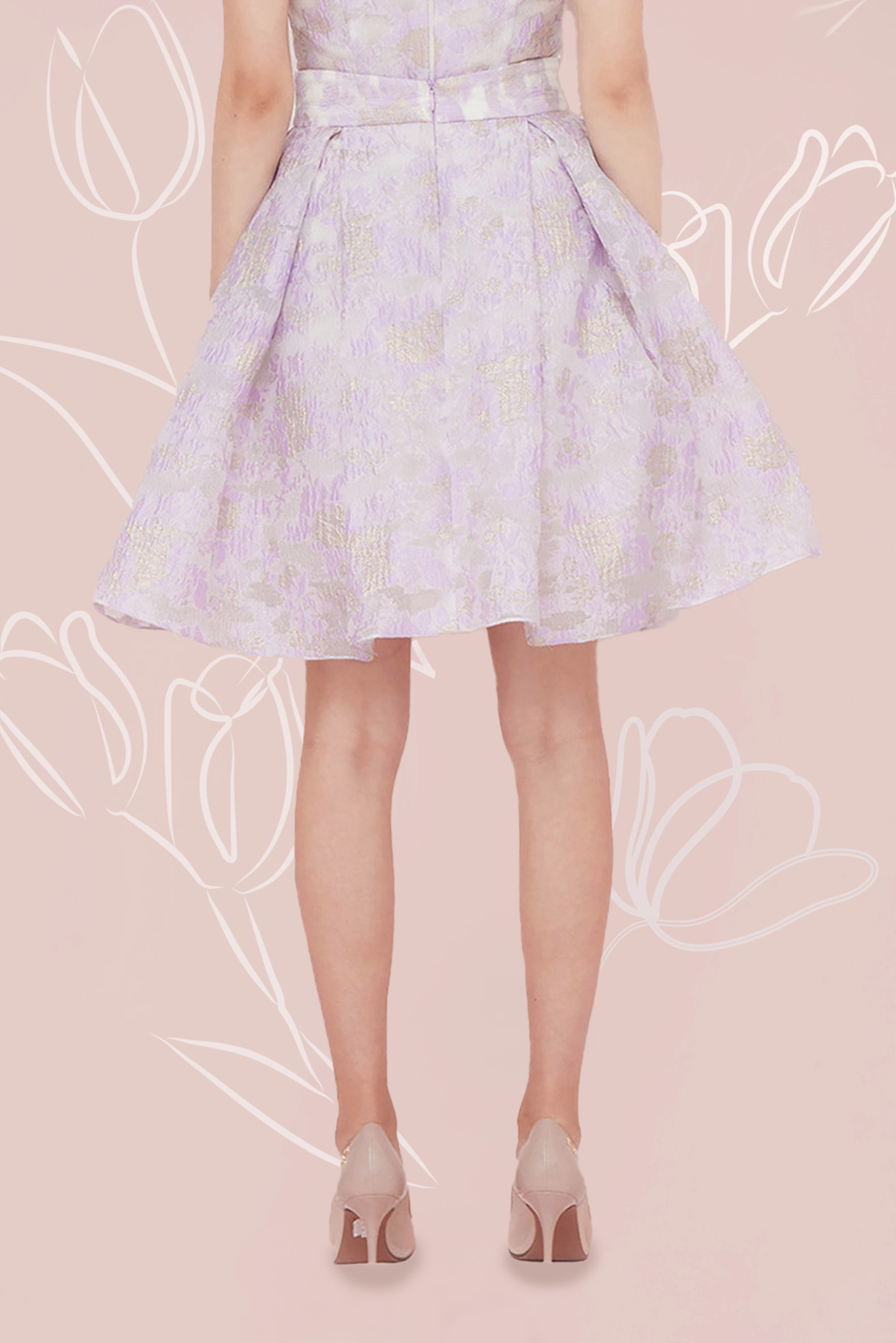 LUCILLE PURPLE GOLD JACQUARD SKIRT