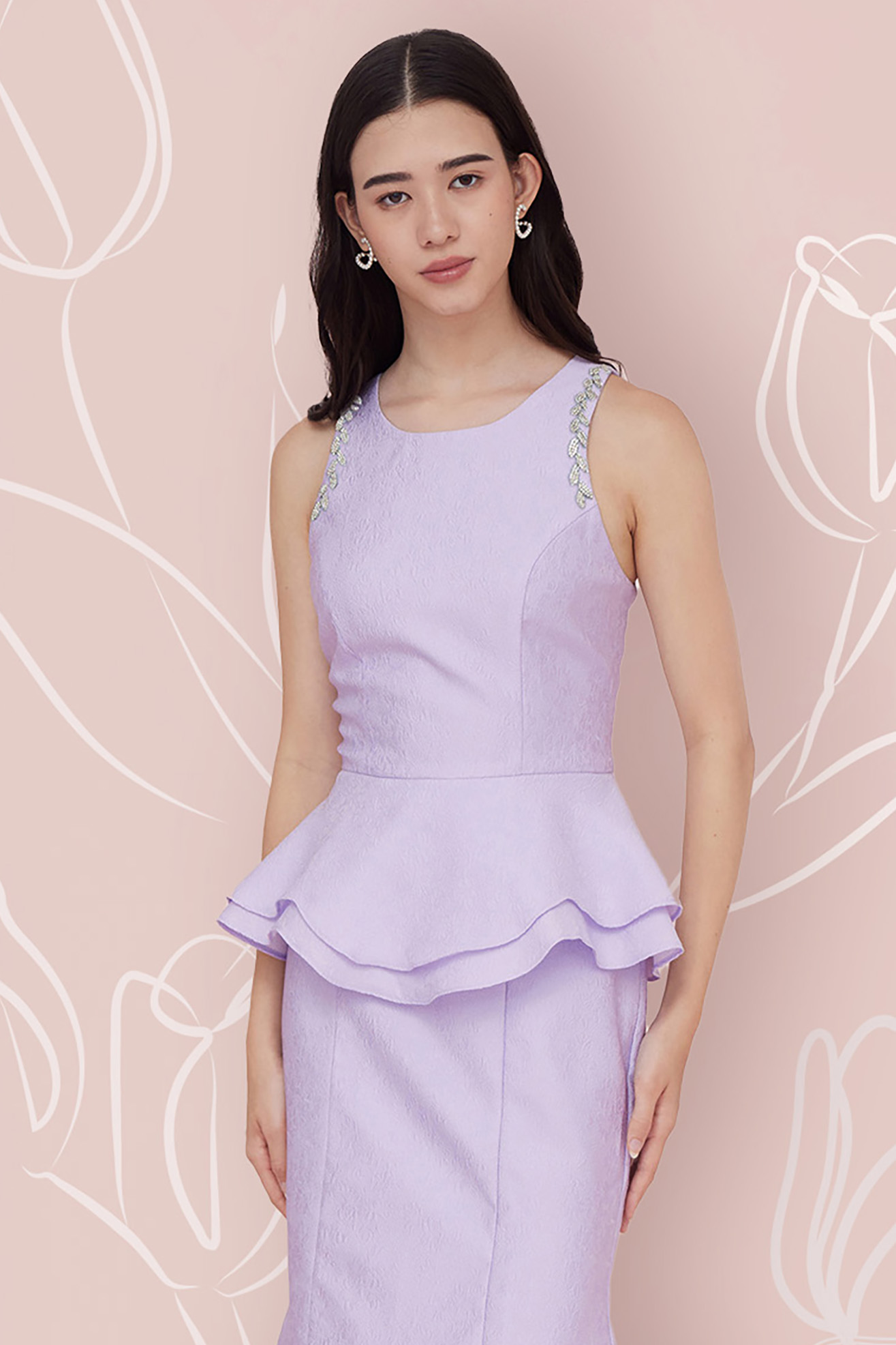 FREDERIKA PURPLE JACQUARD DRESS