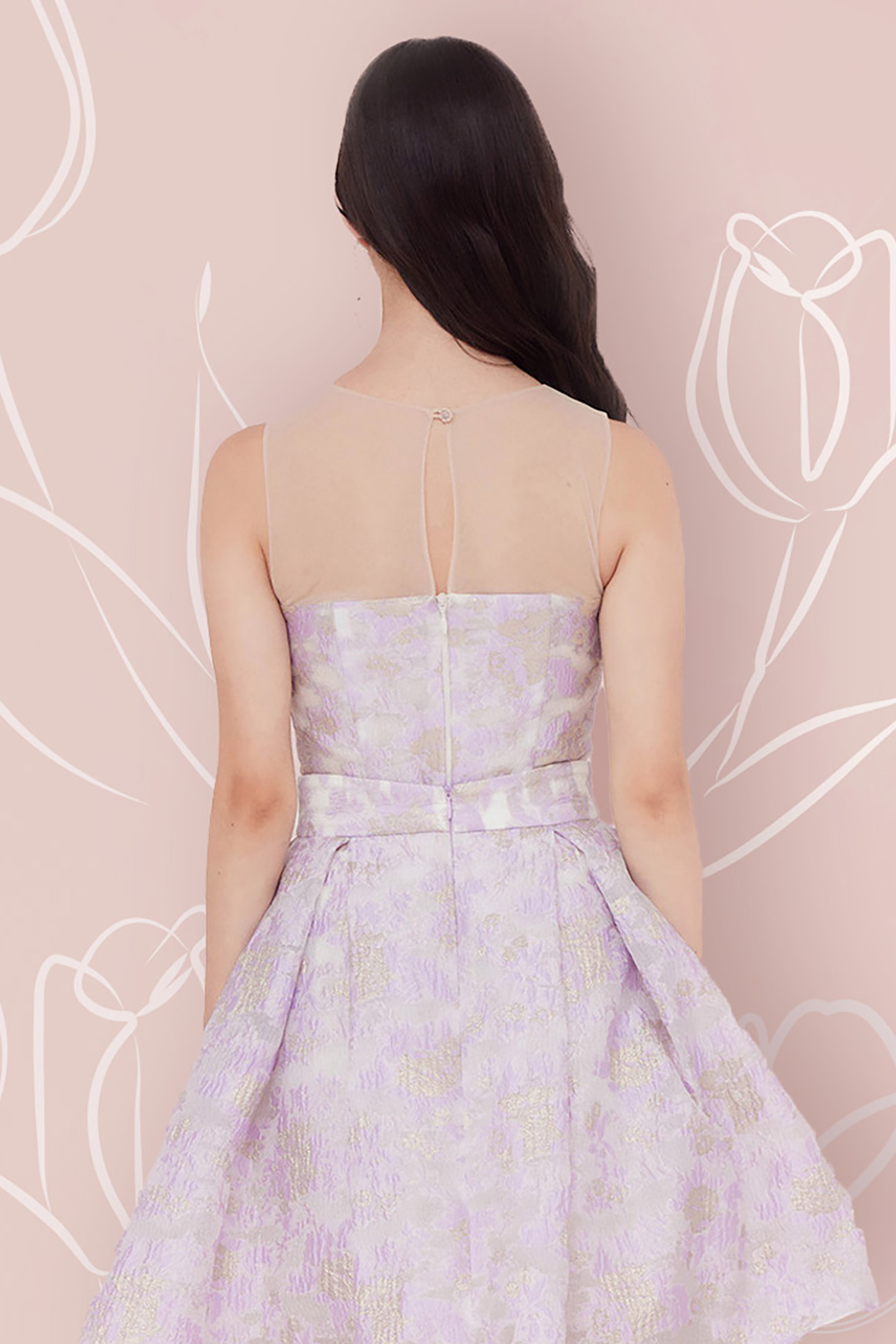 LUCILLE PURPLE GOLD JACQUARD TOP