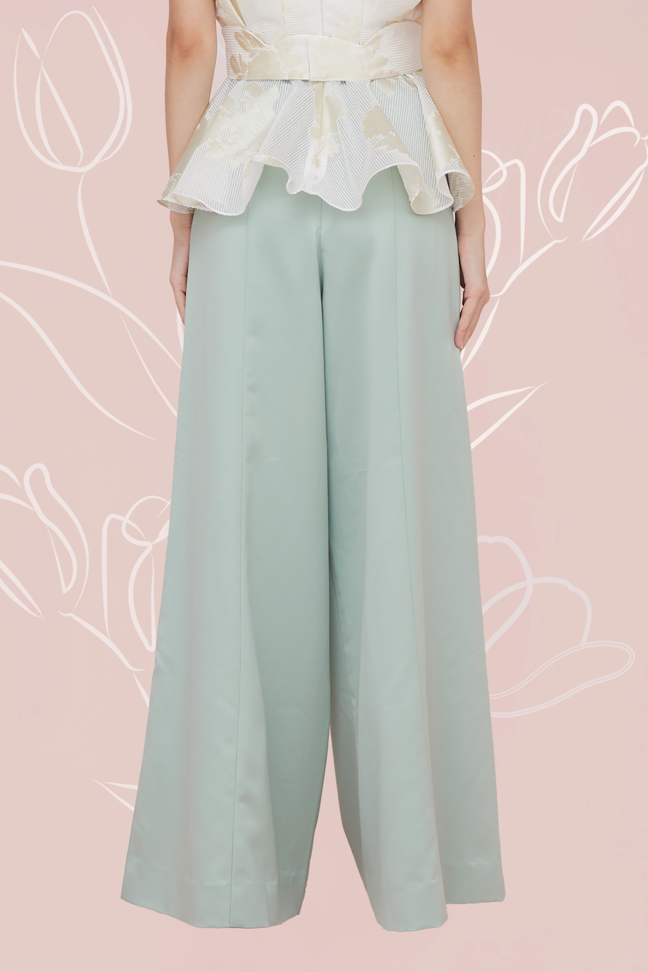 MARGO GREEN SATIN PANTS