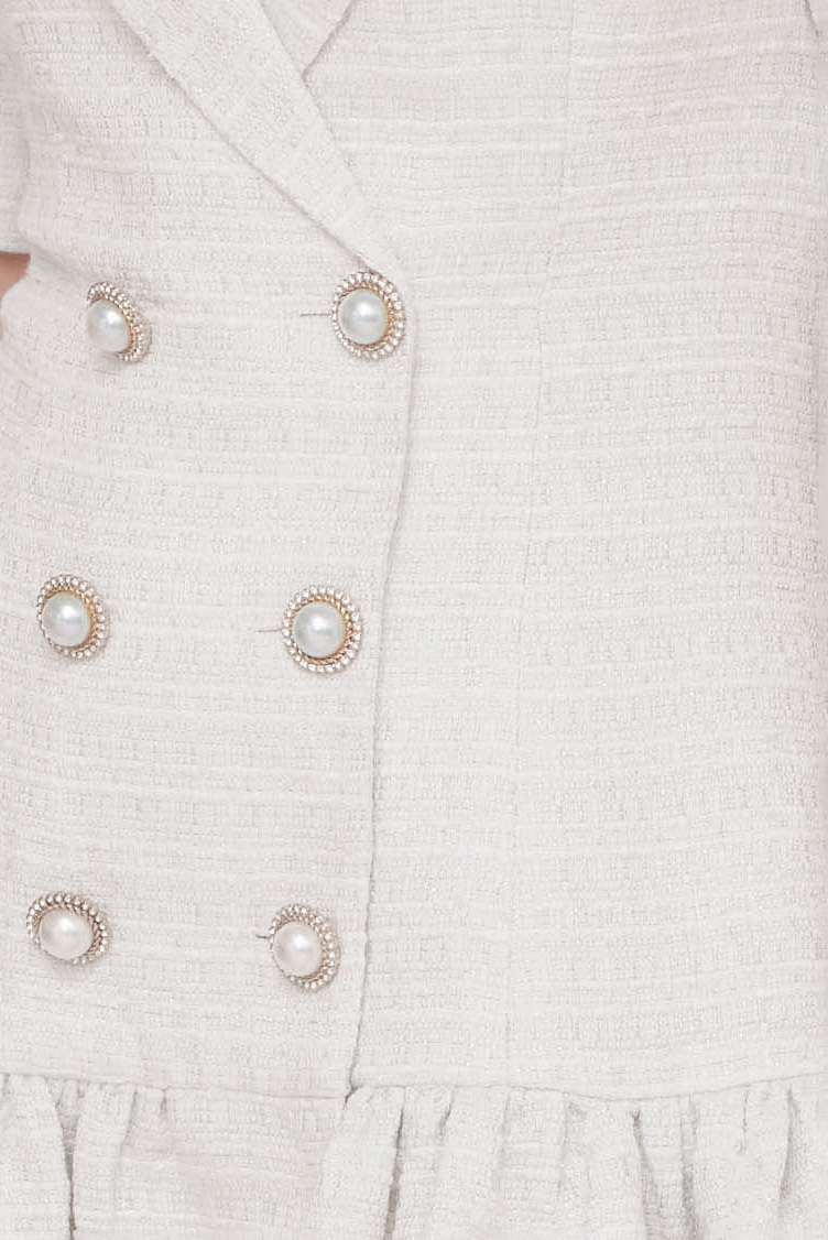 FREIDA WHITE TWEED DRESS
