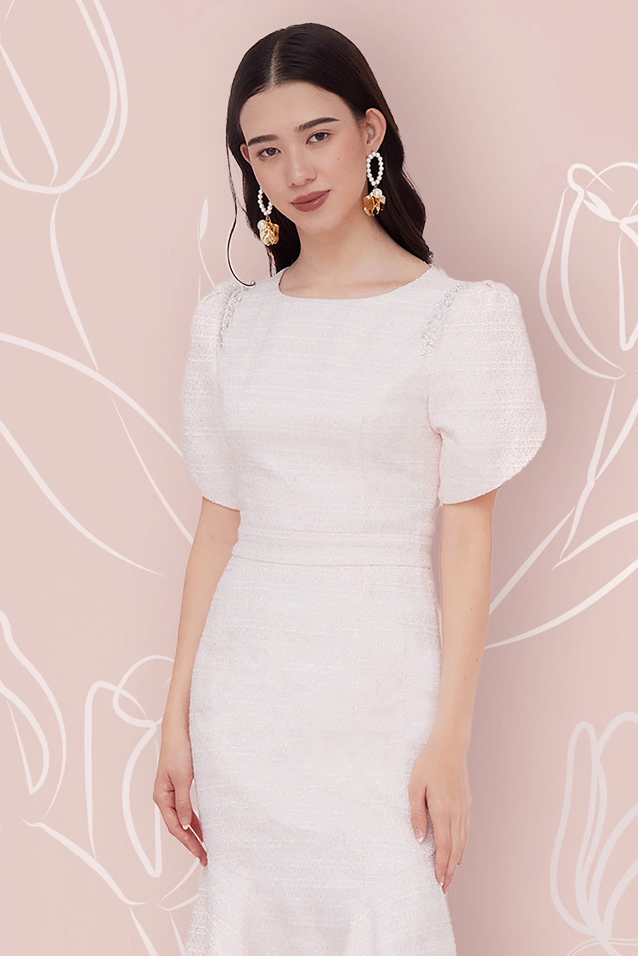 FRANCINE PINK TWEED DRESS