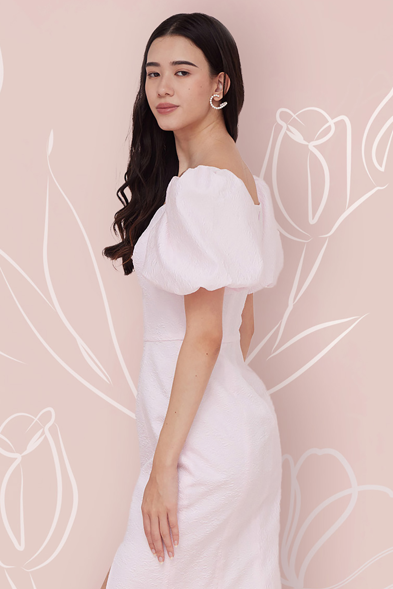 FLORINA PINK JACQUARD DRESS