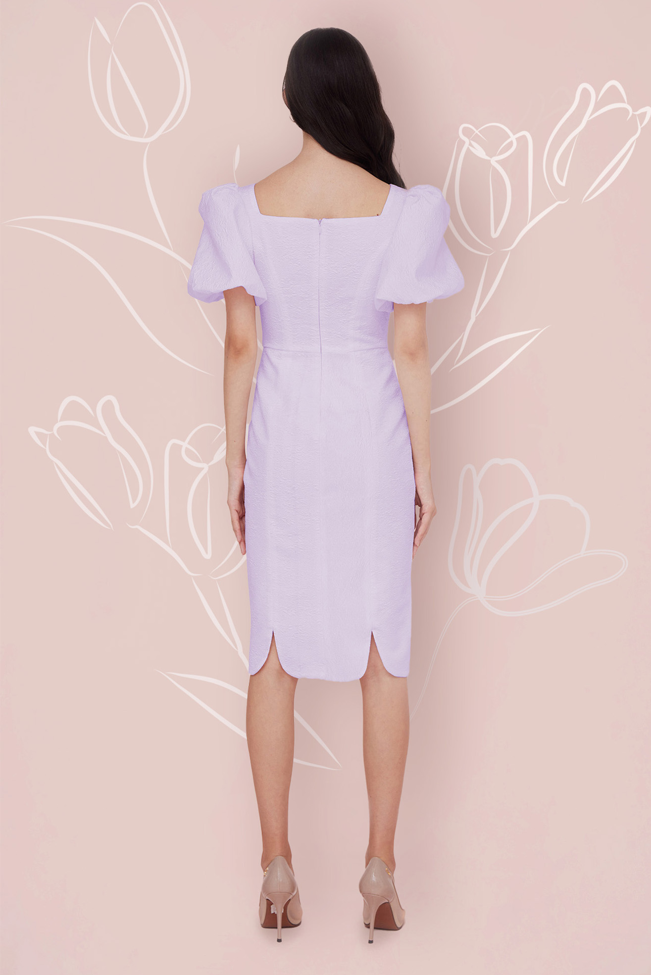 FLORINA PURPLE JACQUARD DRESS