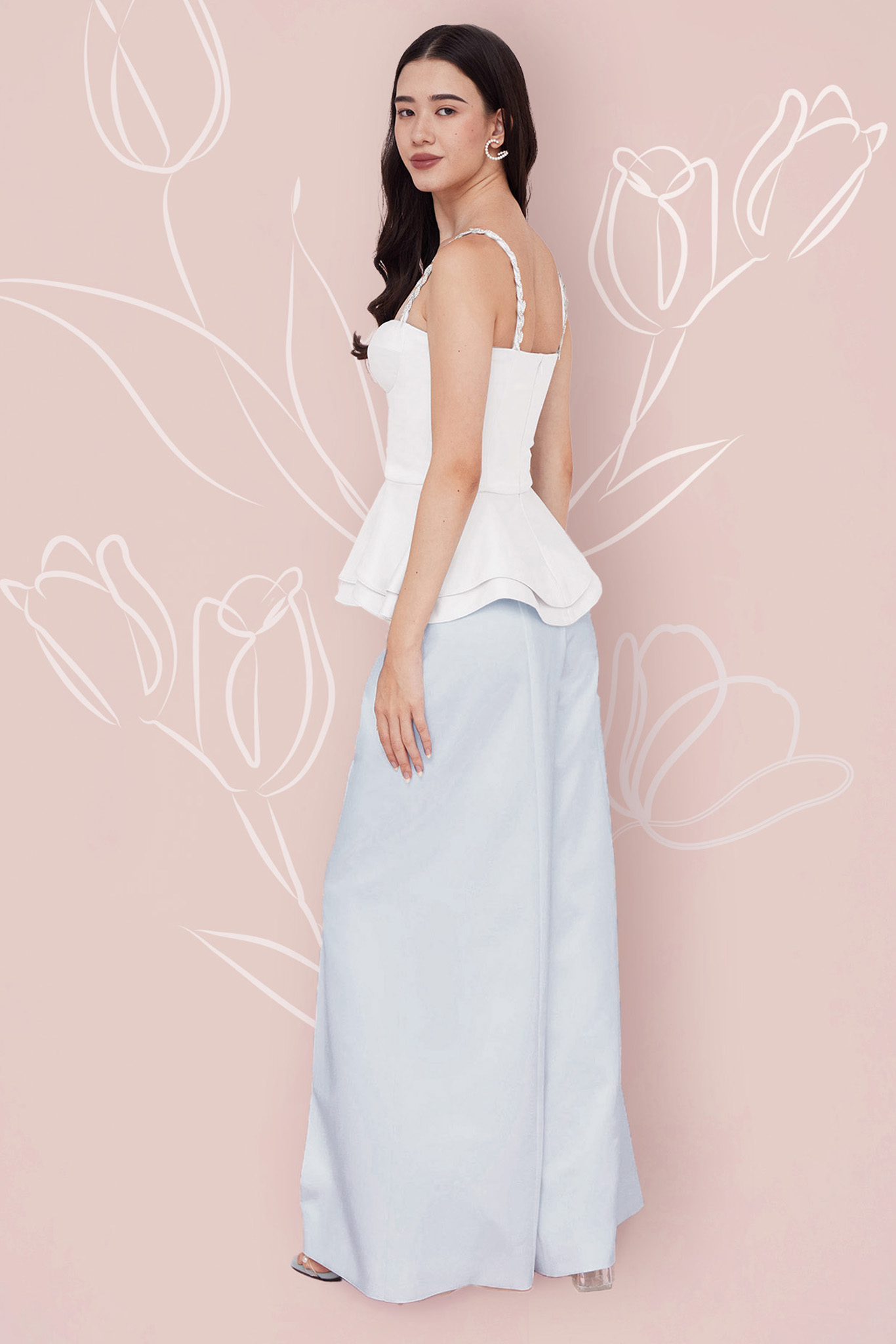 MARGOT BLUE SATIN PANTS