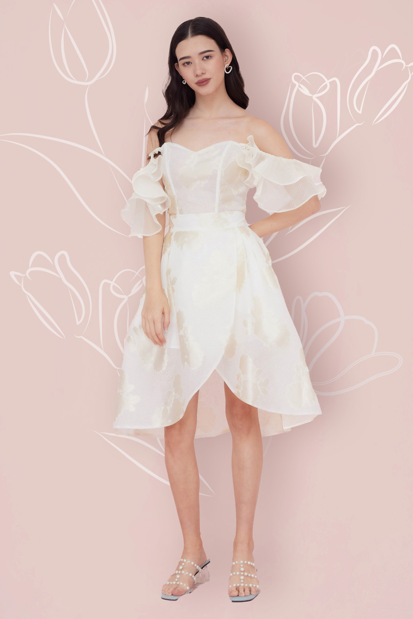 FRANCENA WHITE JACQUARD TOP