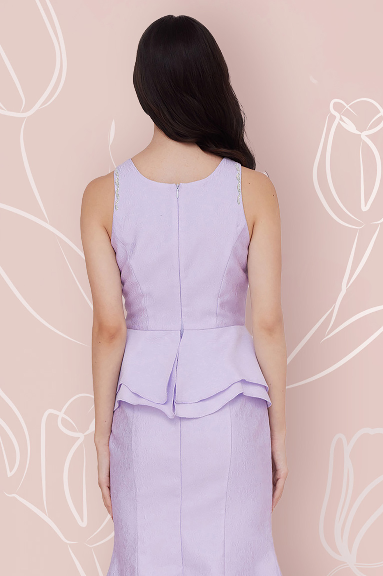 FREDERIKA PURPLE JACQUARD DRESS