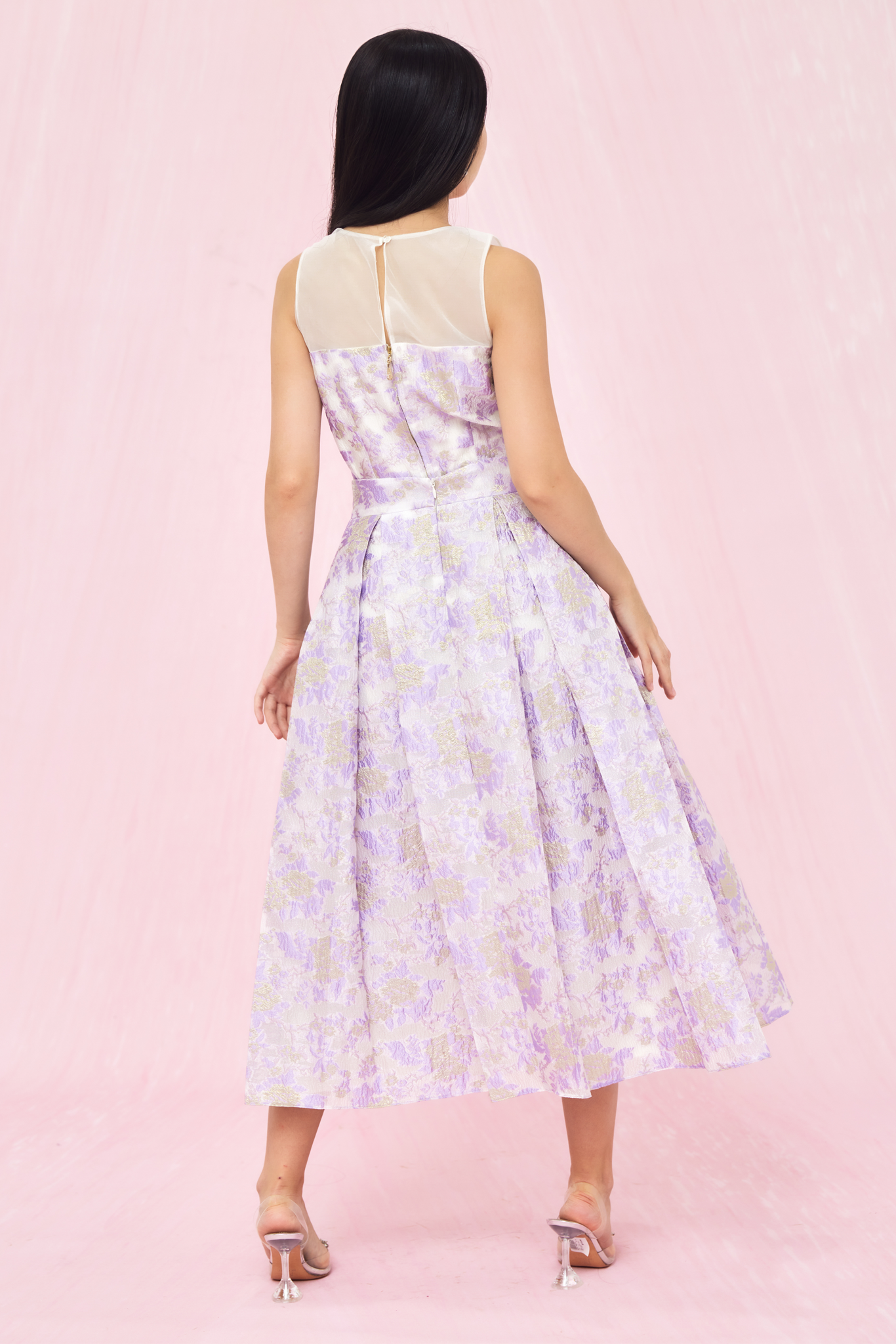 Lucille Purple Gold Jacquard Top