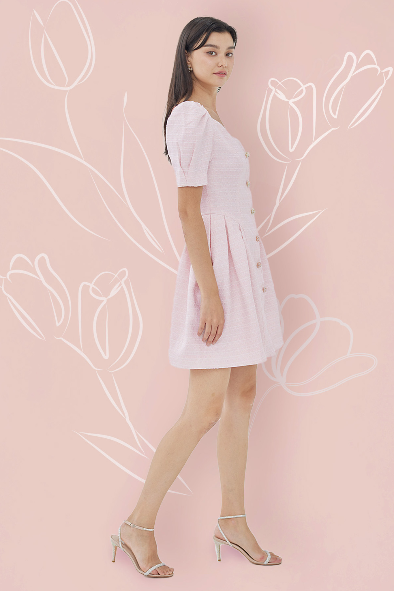 Beau Pink Tweed Dress