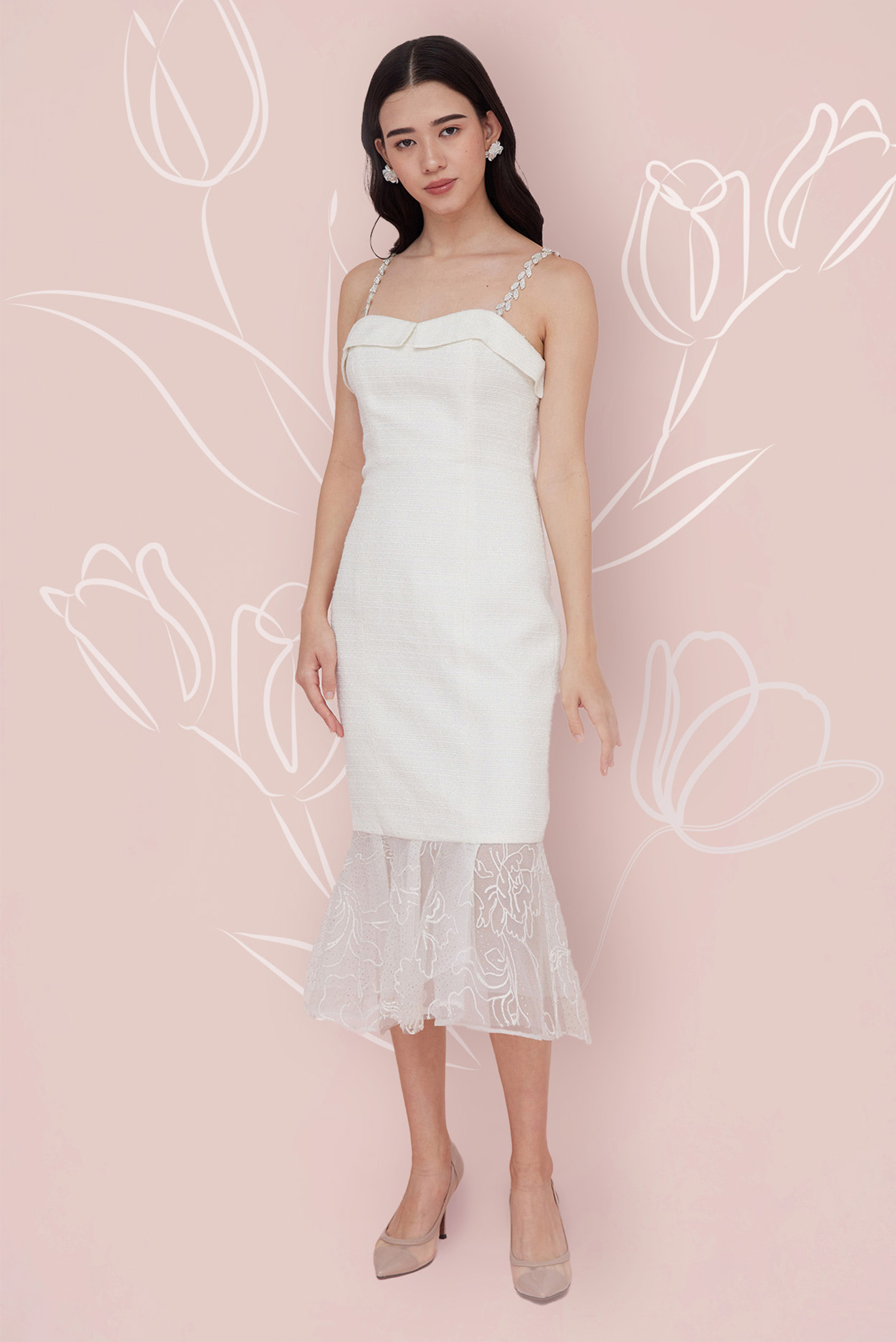 GRACIELA WHITE TWEED DRESS