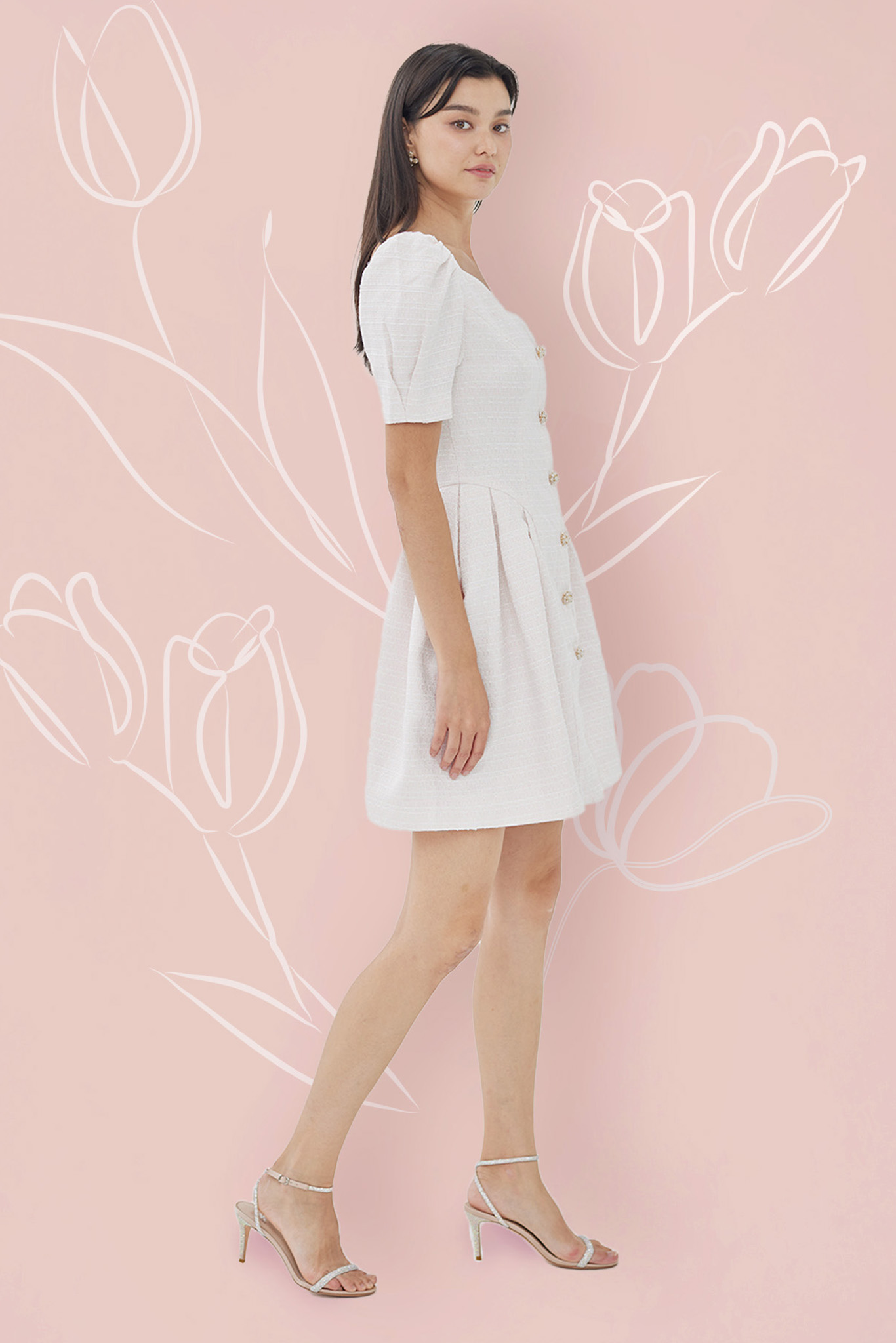 Beau White Tweed Dress