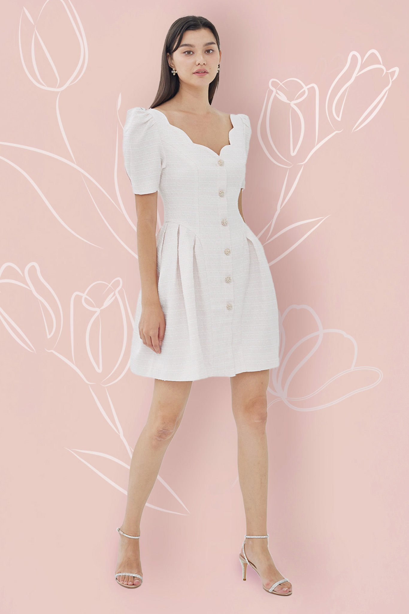 Beau White Tweed Dress