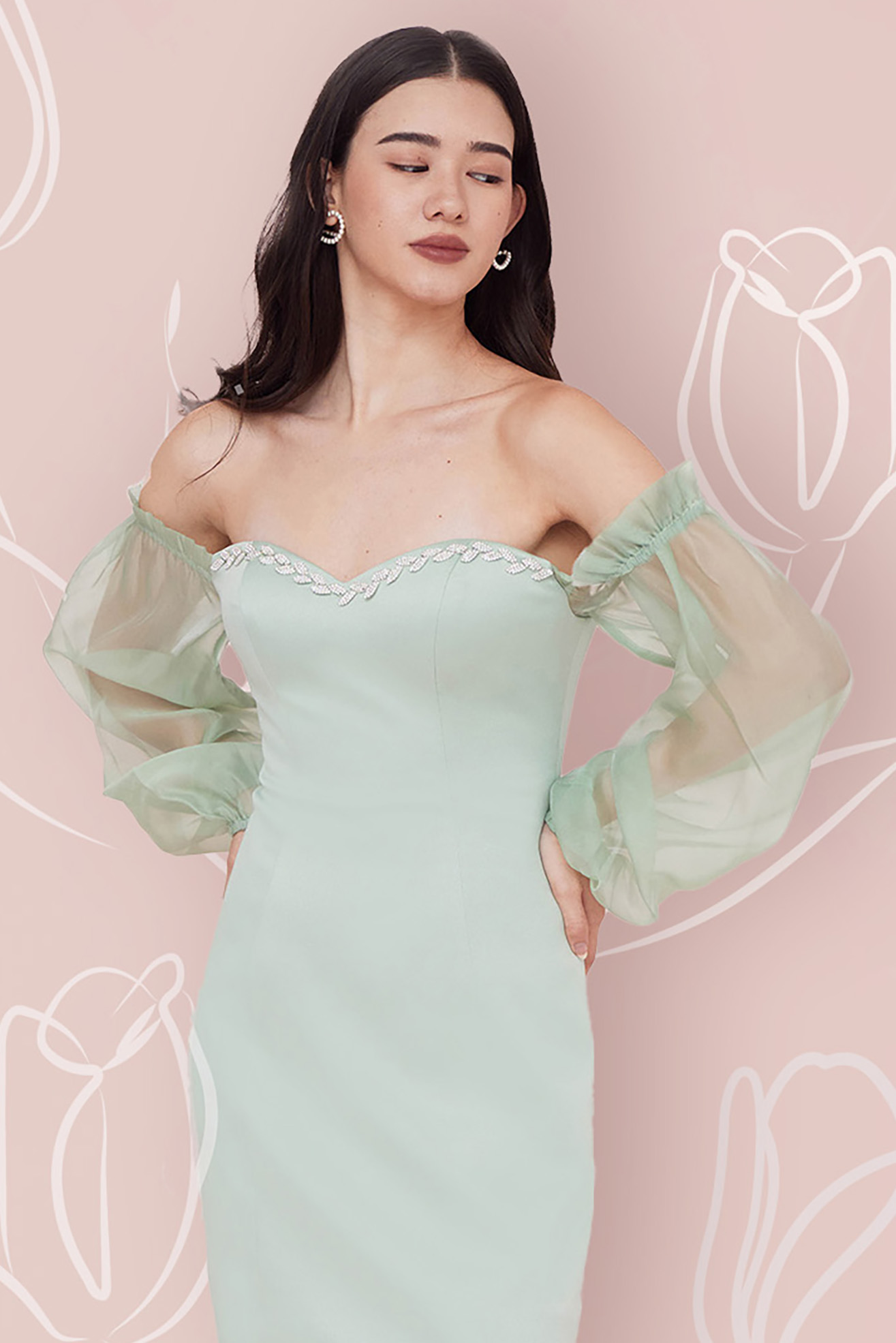 CLEMENTINE MOSS GREEN DRESS