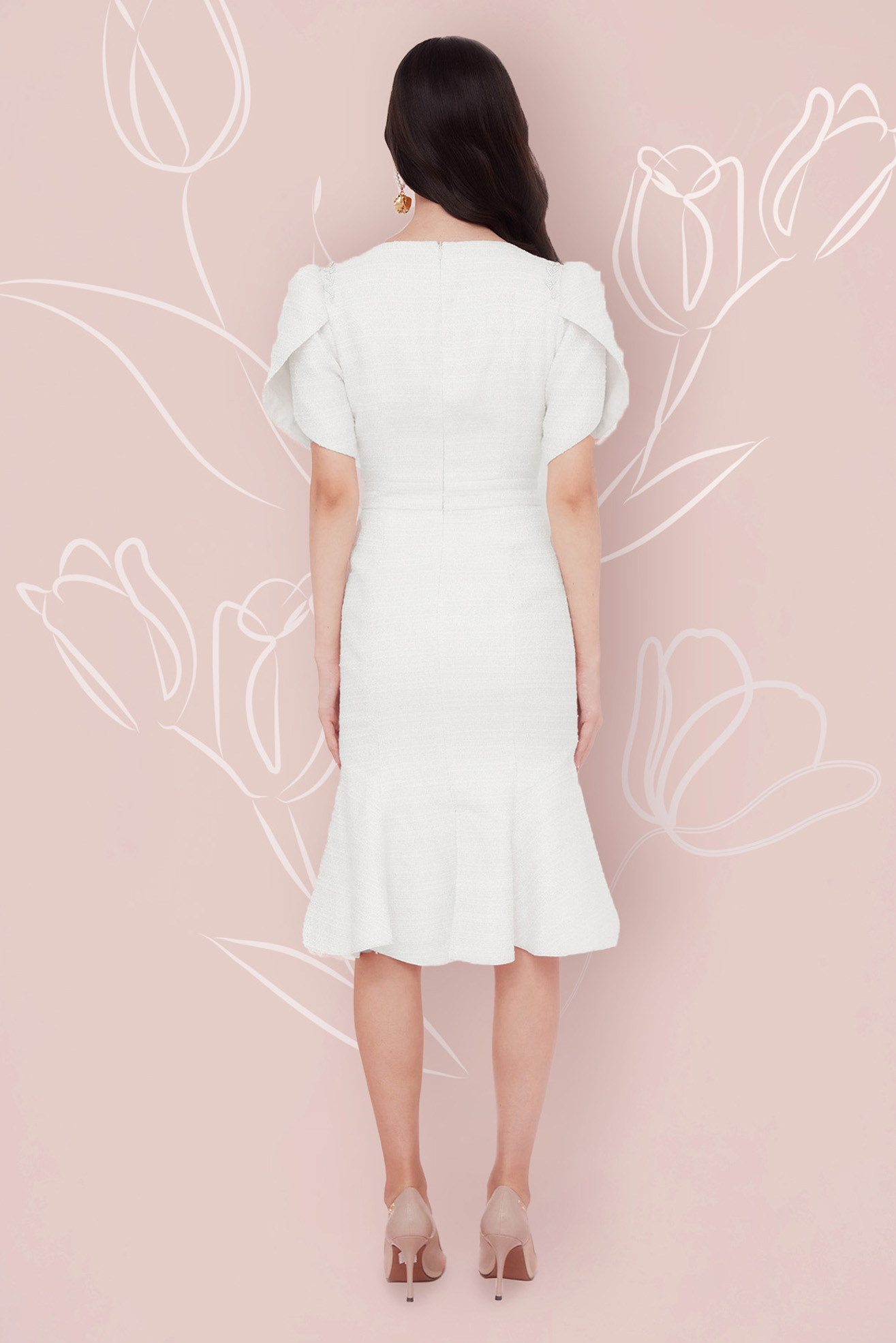 FRANCINE WHITE TWEED DRESS